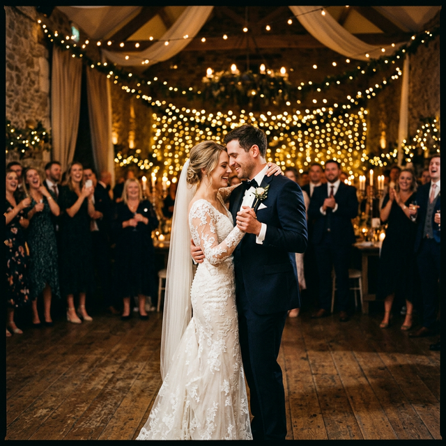 Couple at wedding dance